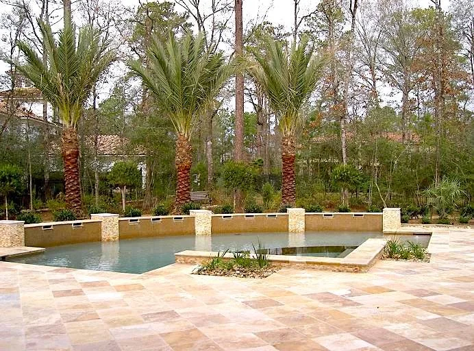 Travertine pool tile, Austin